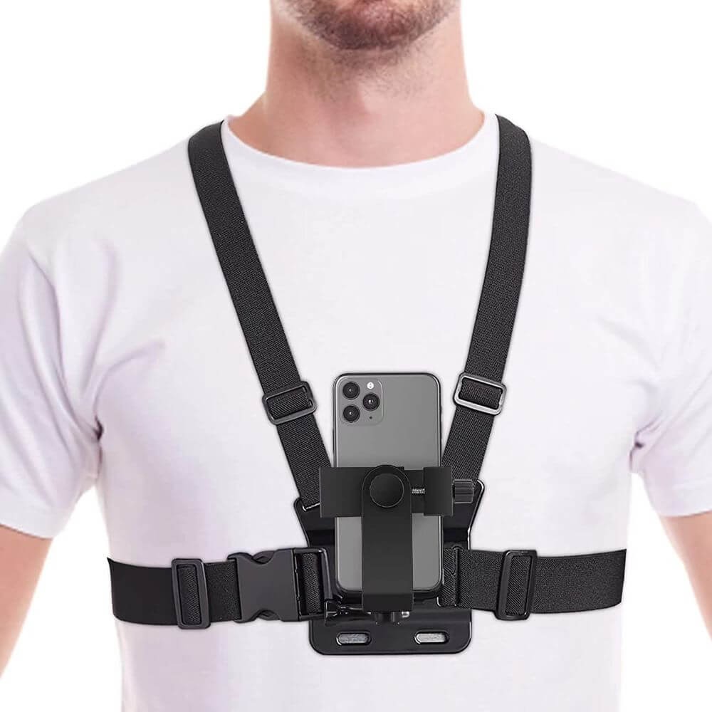 Suporte de Peito para Celular e Câmeras GoPro (2 em 1)
