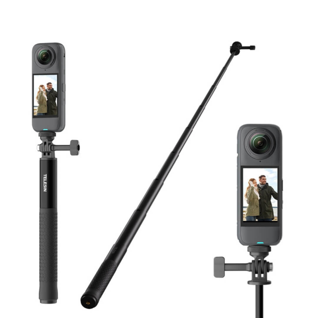 Bastão Extensor para Câmeras GoPro Dji Insta360 X2 / X3 / X4 / X5 - Telesin 120cm