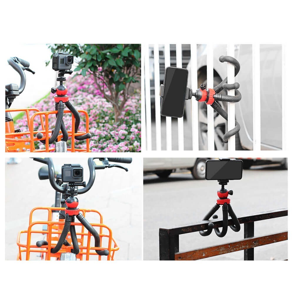 Tripé Flexível para Celular / GoPro / Câmeras DSLR + Controle Remoto Bluetooth