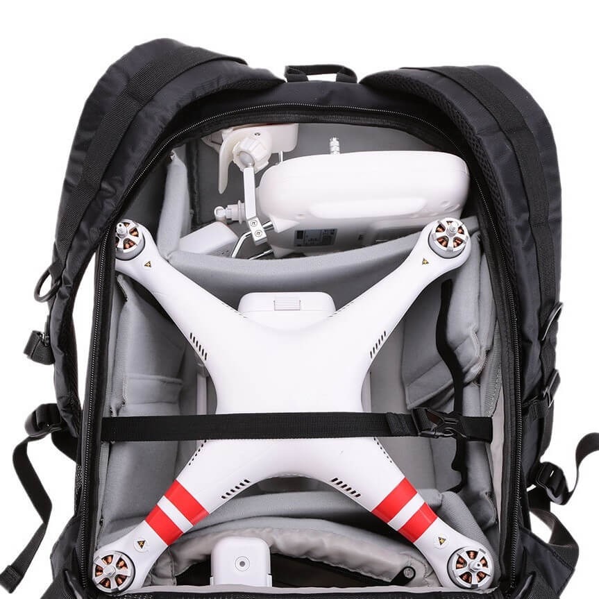 Mochila Para Drone DJI Phantom 3 e Phantom 4 em Nylon - Cor Preto