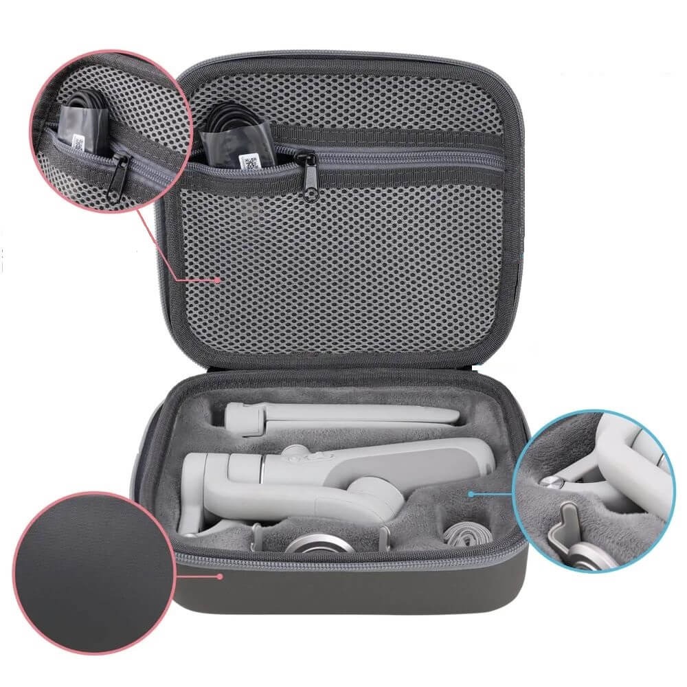 Case Maleta para DJI Osmo Mobile 5 e Acessórios - Cor Cinza