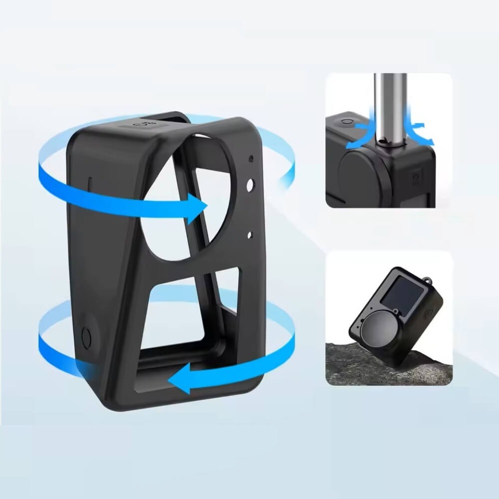 Capa de Silicone para Câmera DJI Osmo Action 5 Pro / 4 / 3 - Telesin Cor: Preto