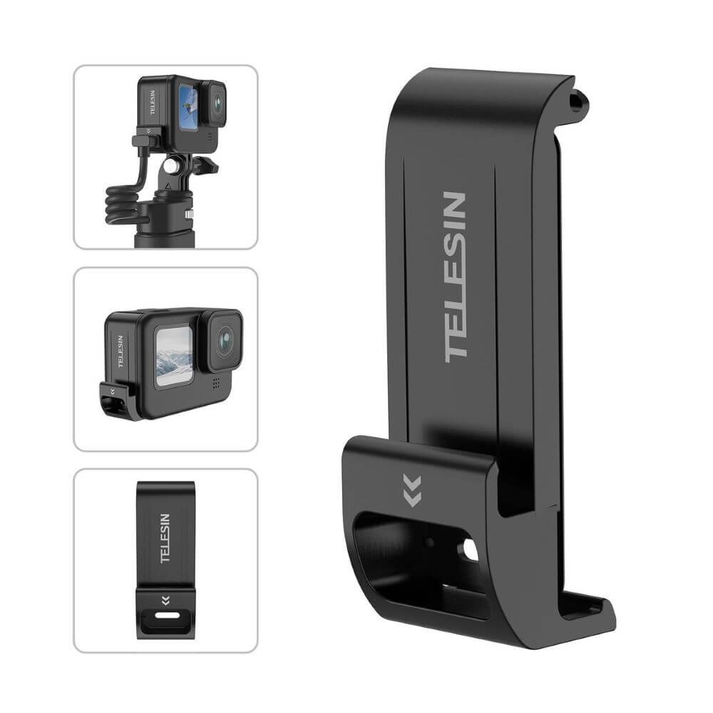 Porta Lateral para GoPro Hero 13 / 12 / 11 / 10 / 9 Black com Abertura - Telesin