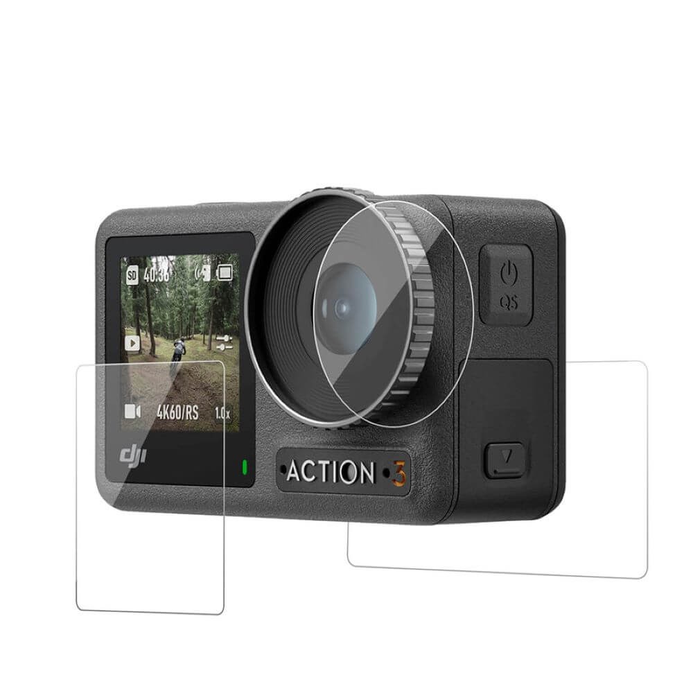 Película de Vidro para Câmera DJI Osmo Action 3 e 4 - Telesin