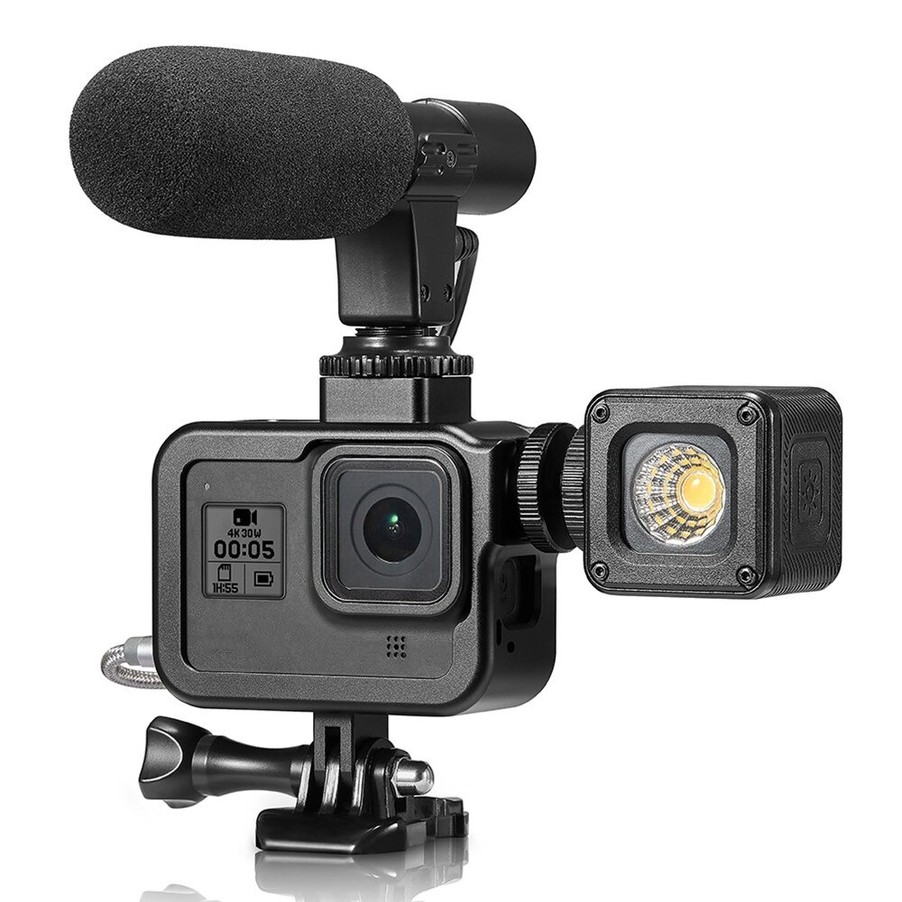 Suporte Frame para GoPro Hero 8 Black com Encaixe para Led e Microfone