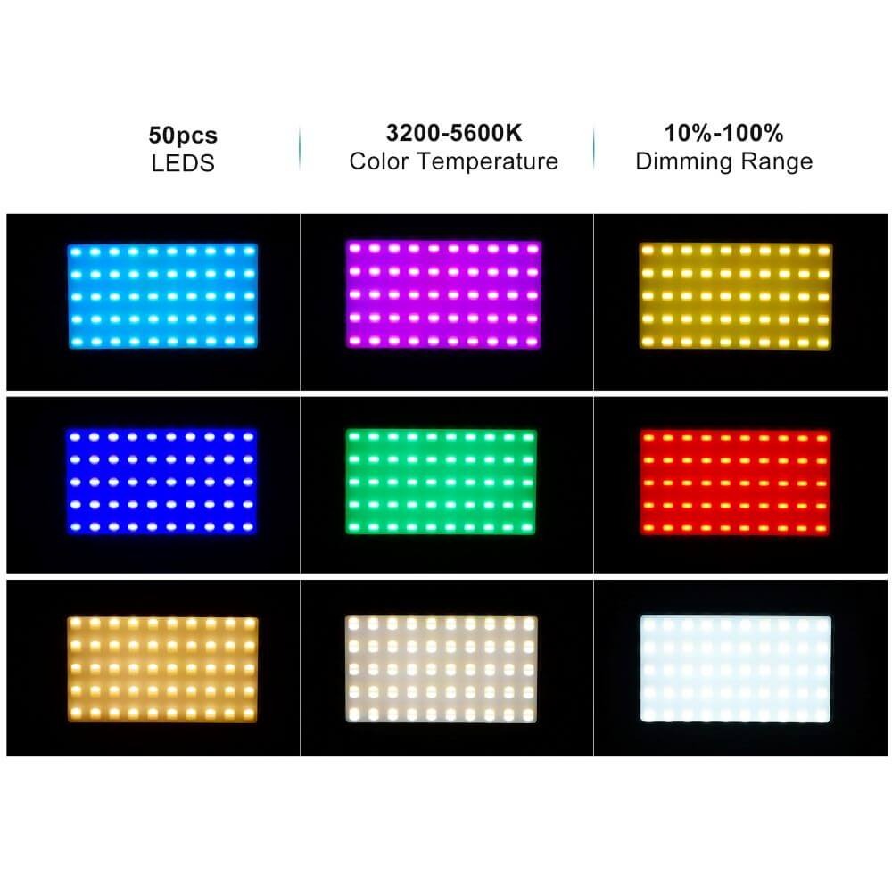 Iluminador de Led RGB para Câmeras DSLR / Celular - Liyadi