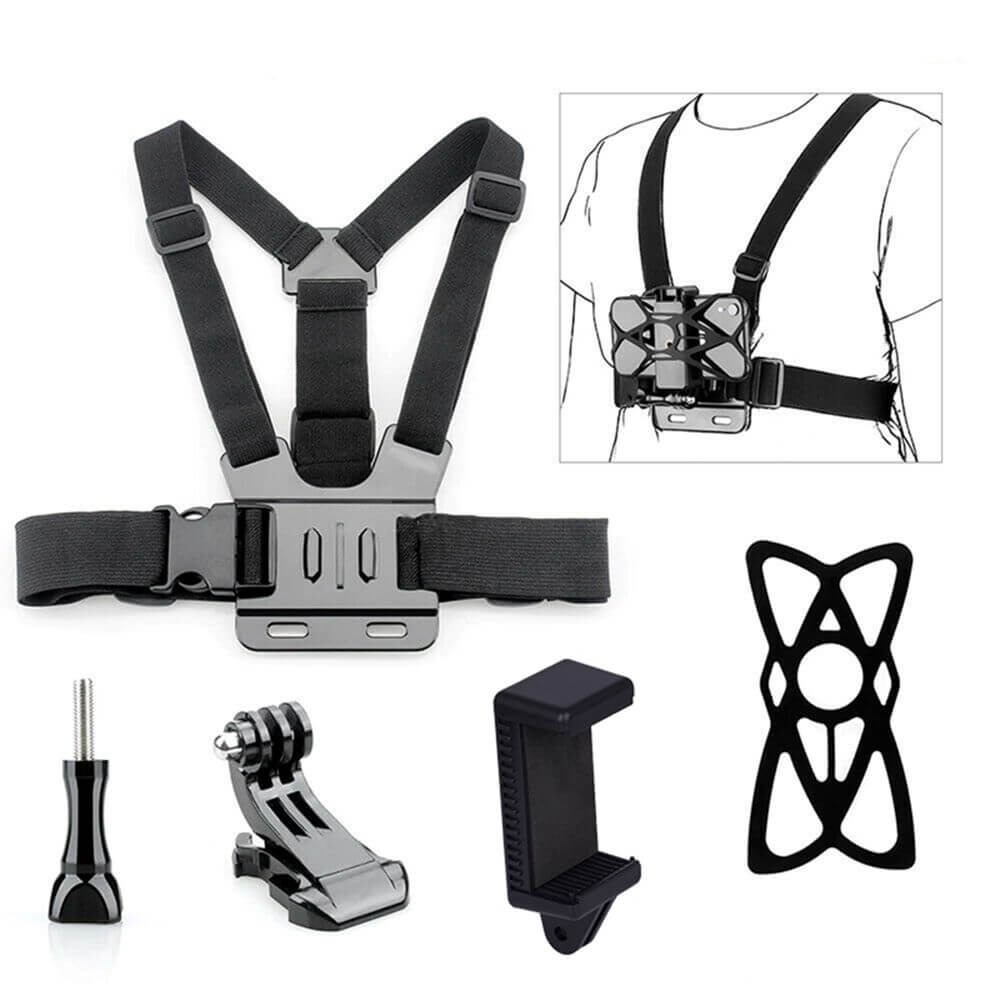 Suporte de Peito para Celular / GoPro e Câmeras Similares (2 em 1)