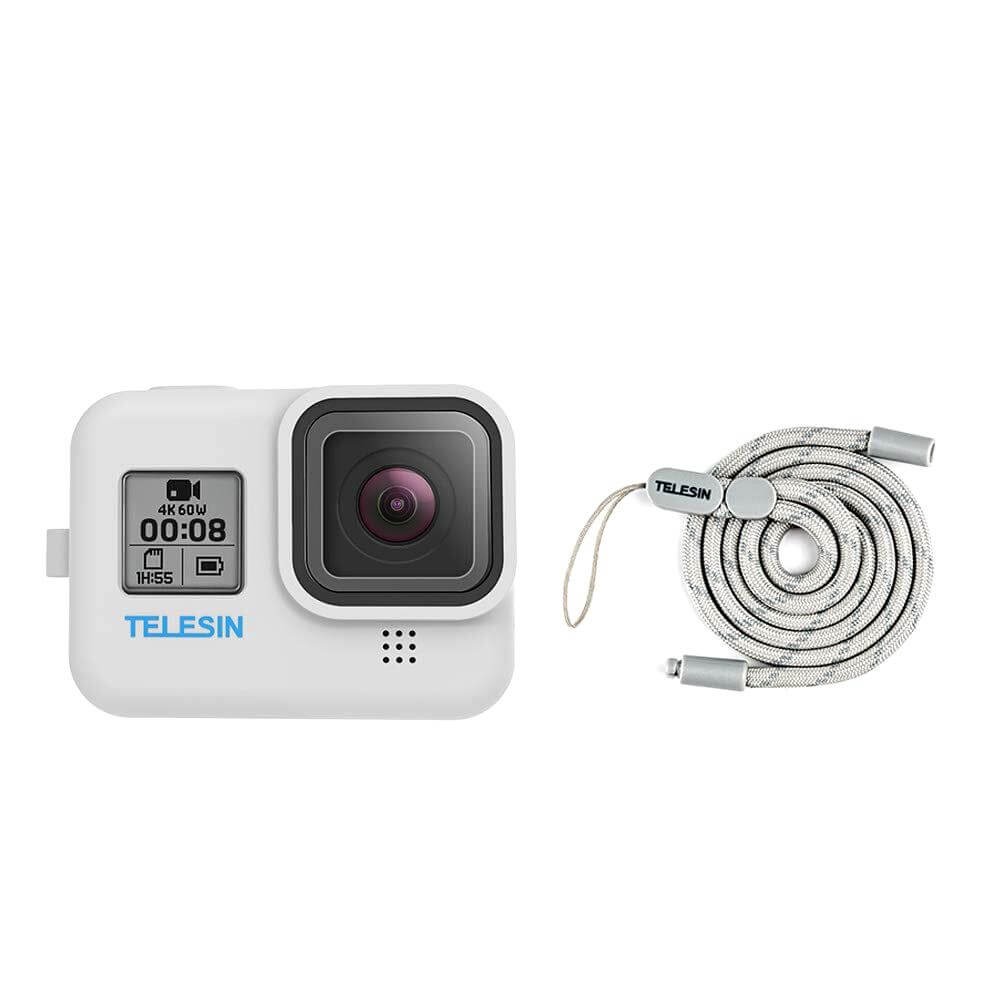 Capa de Silicone para GoPro Hero 8 Black + Cordão Ajustável Telesin