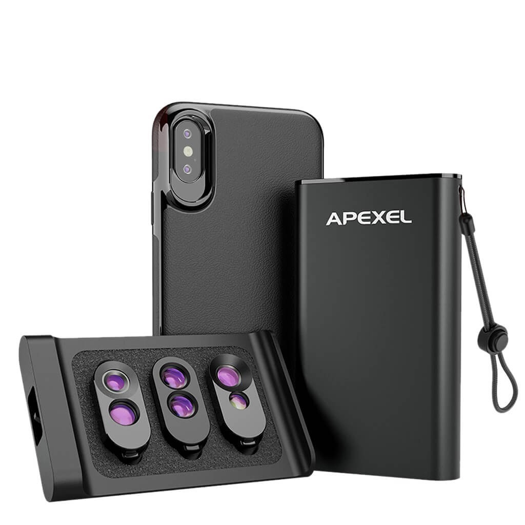 Kit de Lentes + Case para iPhone XS Max Apexel