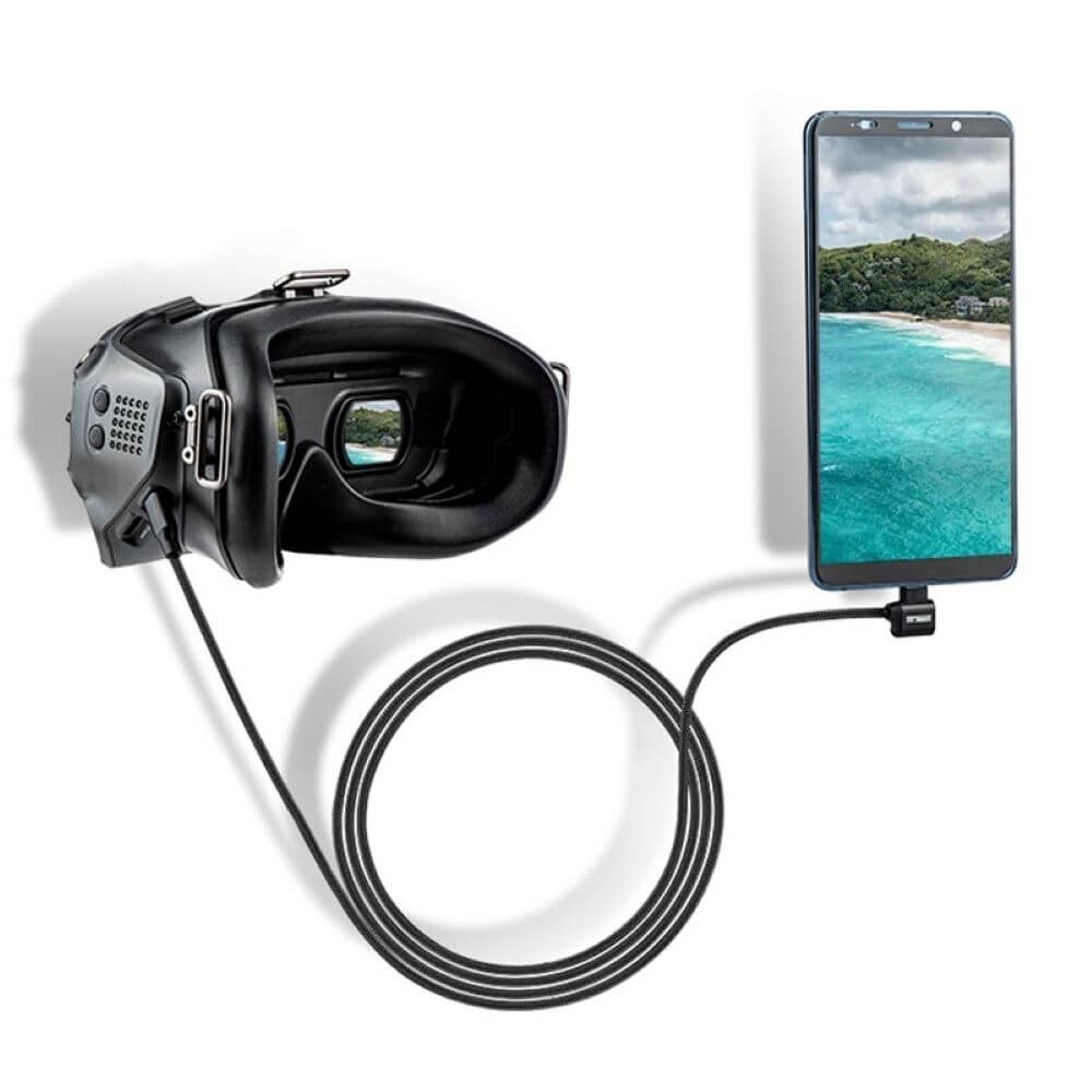 Cabo de Dados para DJI FPV Goggles em Celular com Entrada USB-C - StartRC (1,2m)