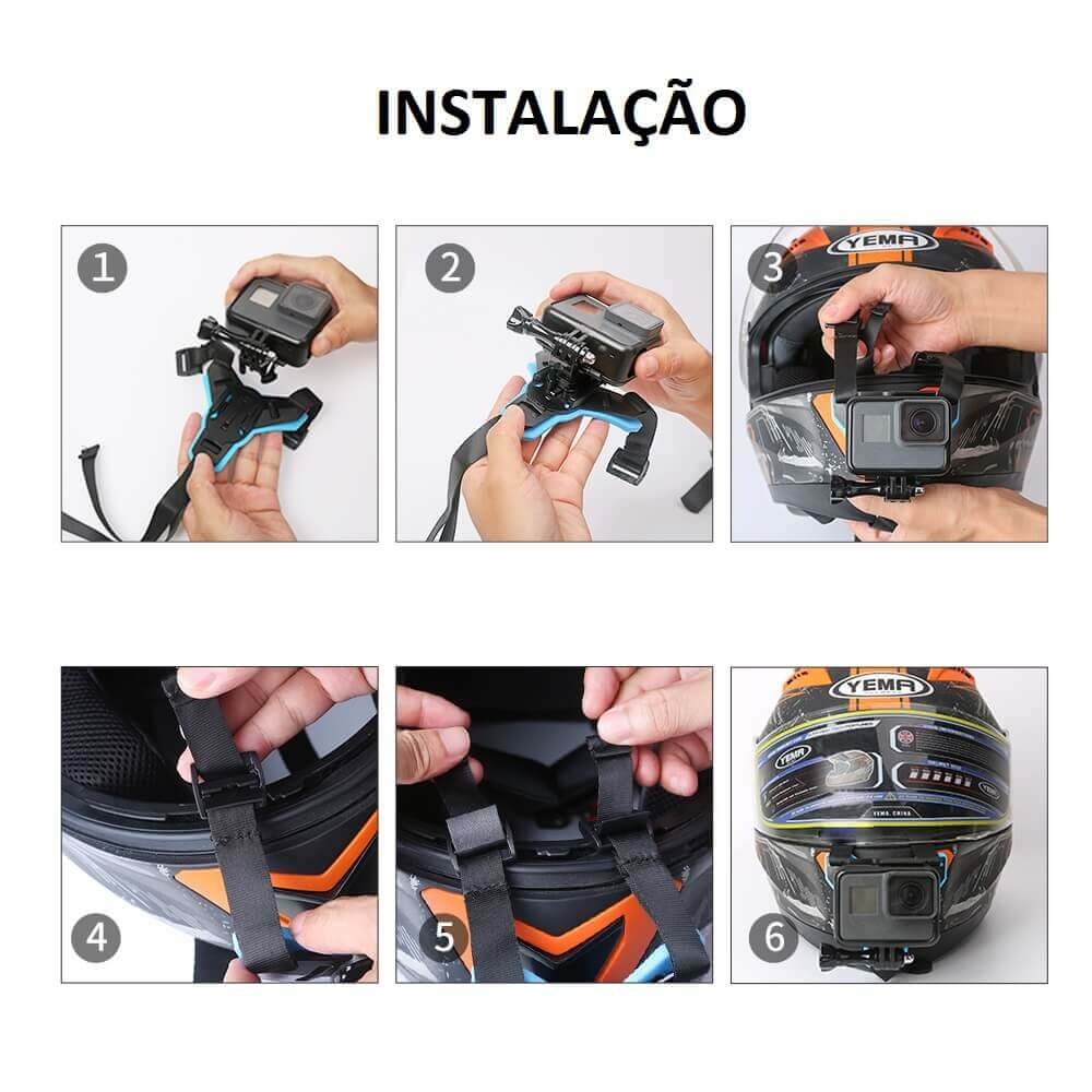 Suporte de Capacete para GoPro ou Câmeras Similares - Telesin