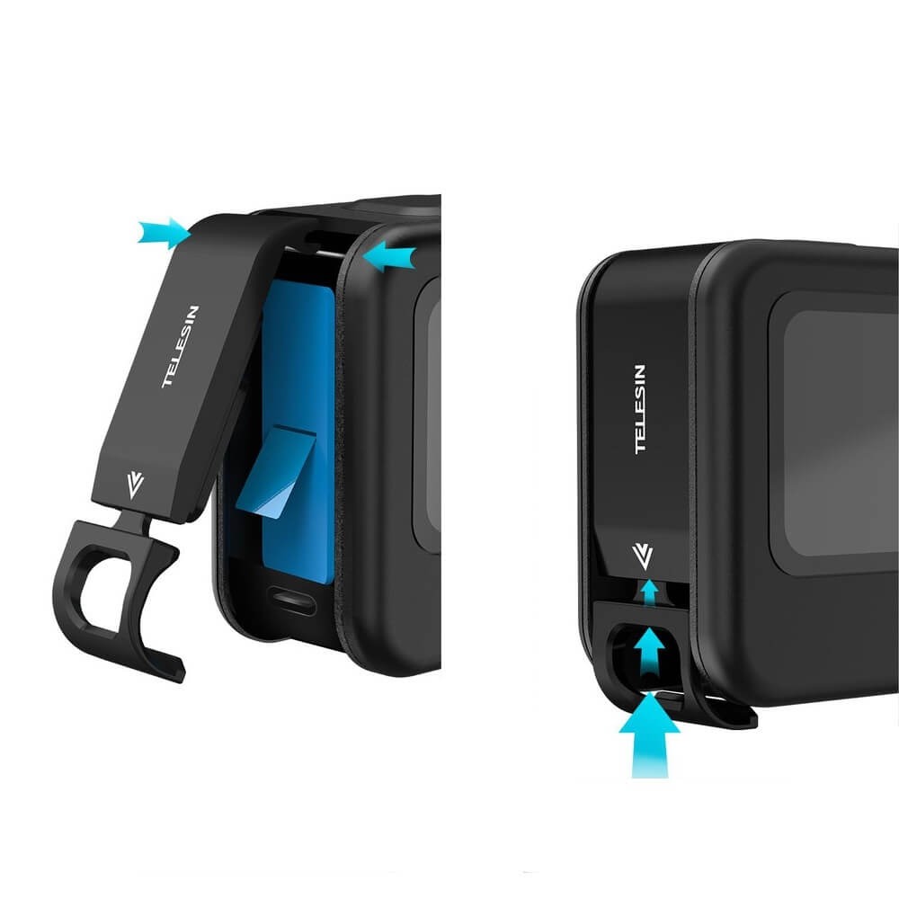 Porta Lateral para GoPro Hero 12 / 11 / 10 / 9 Black em Alumínio - Telesin