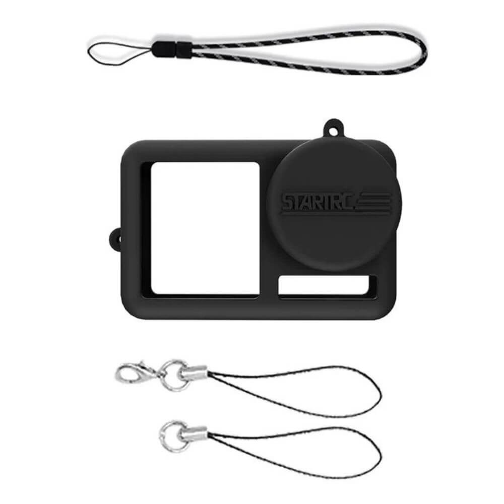 Capa de Silicone para DJI Osmo Action 3 / 4 + Cordão Pulso + Protetor de Lente - StartRC