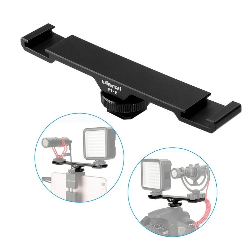 Suporte Extensor Duplo Adaptador de Sapata para Flash e Microfone - Ulanzi