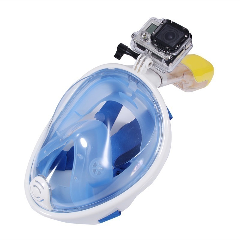 Máscara Mergulho Livre Snorkeling Full Face para GoPro Tamanho S/M