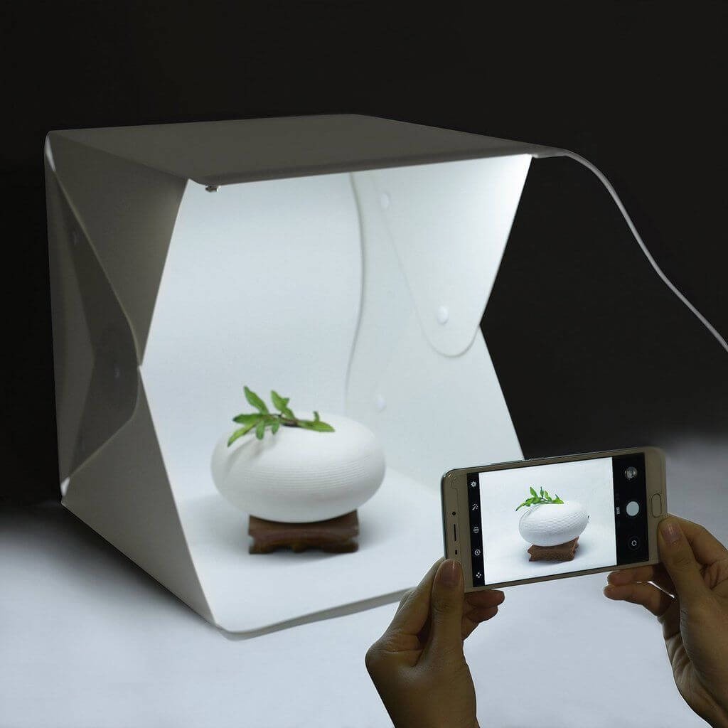 Mini Estúdio Fotográfico Portátil 20cm com Luzes de LED