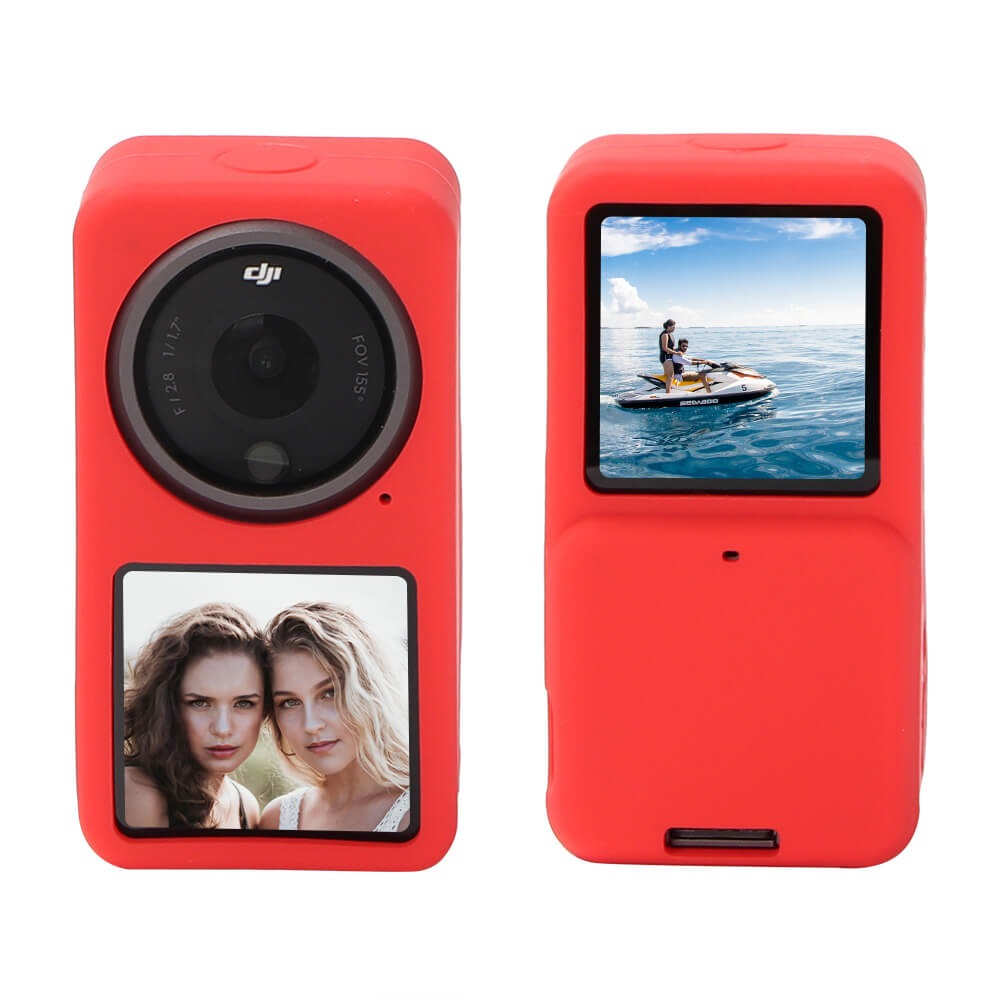 Capa de Silicone para DJI Action 2 (Combo) - Telesin Cor Vermelho