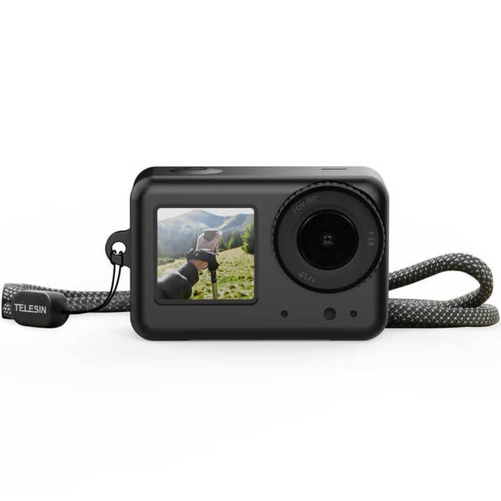 Capa de Silicone para Câmera DJI Osmo Action 5 Pro / 4 / 3 - Telesin Cor: Preto