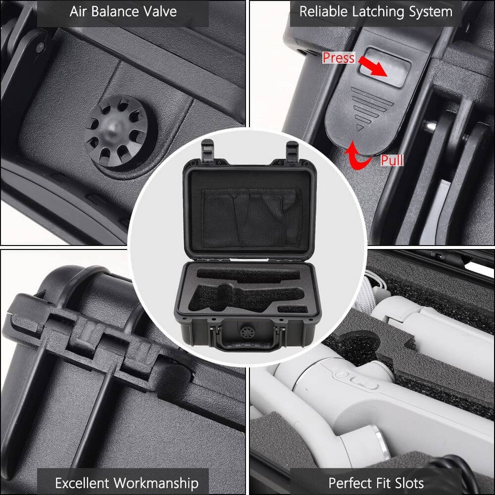 Maleta Estanque para DJI Osmo Mobile 5 e Acessórios - Cor Preto