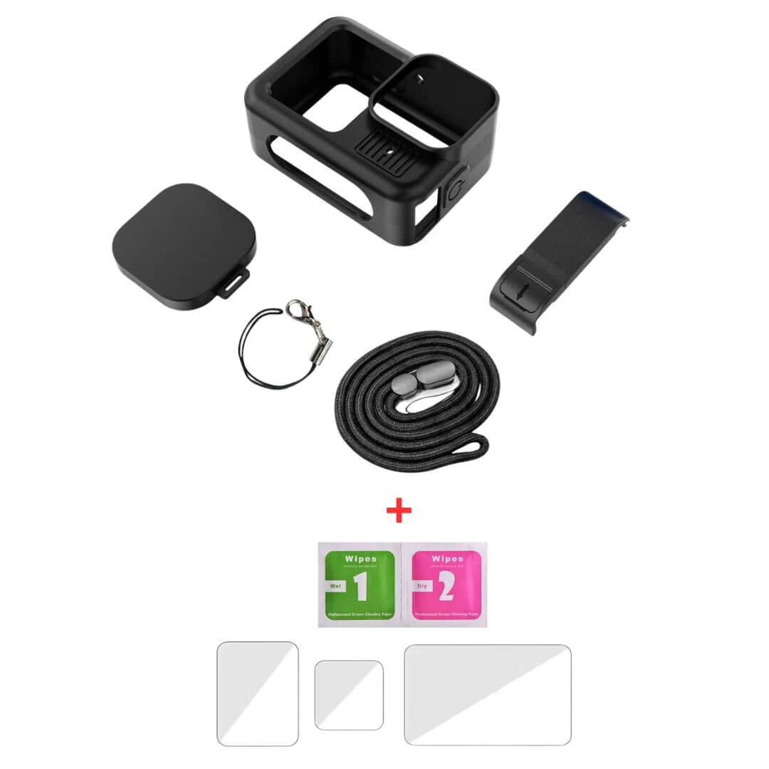 Capa de Silicone para Hero 13 Black + Tampa Lente + Porta lateral + Películas