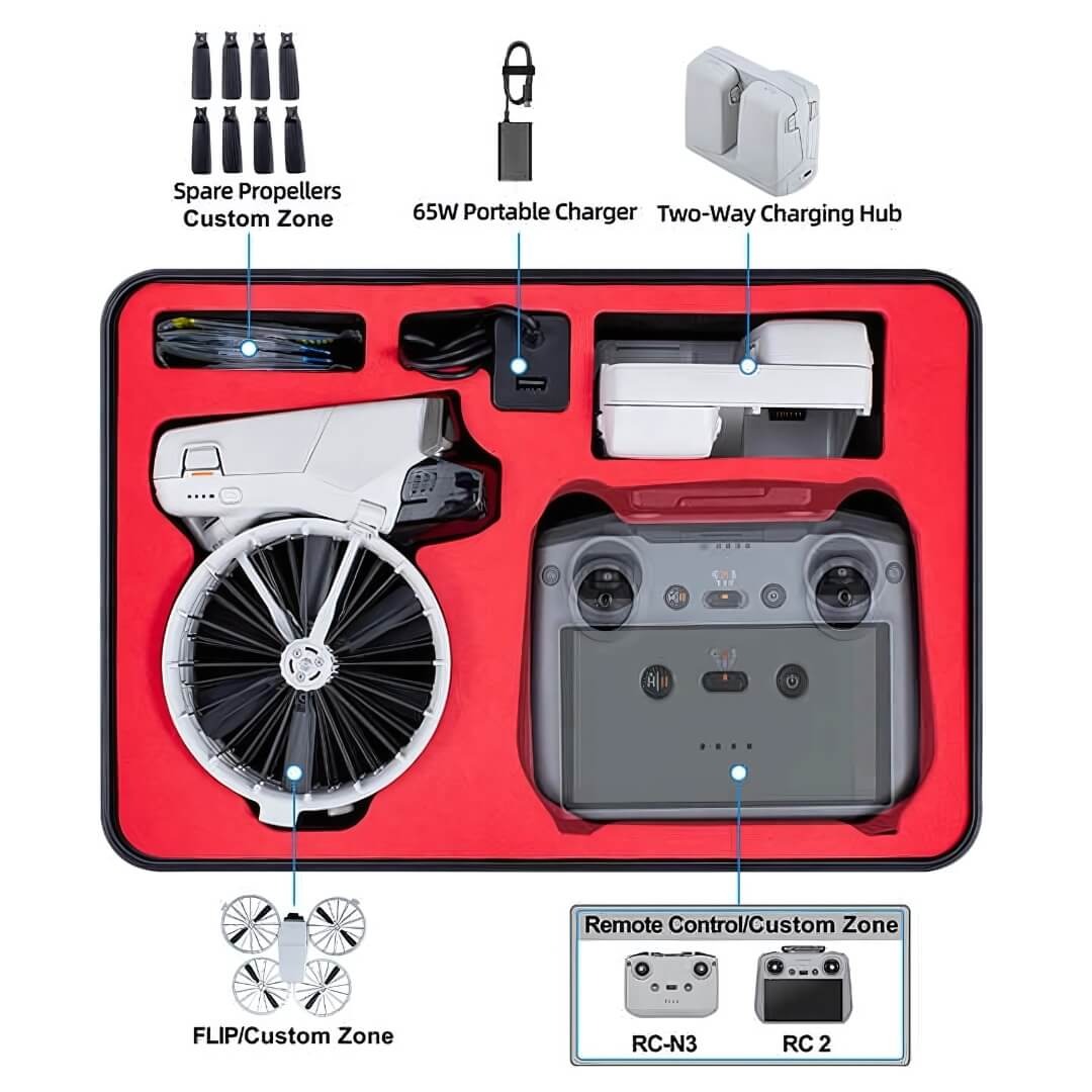 Maleta Estanque para DJI Flip Fly More Combo e Controle DJI RC N3 / RC 2 - StartRC