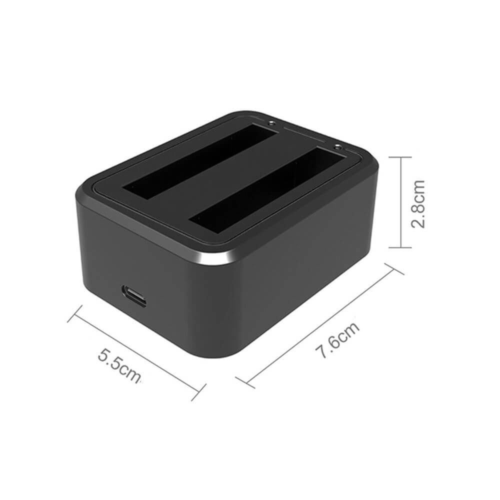 Carregador Duplo para Bateria Câmera Insta360 X3