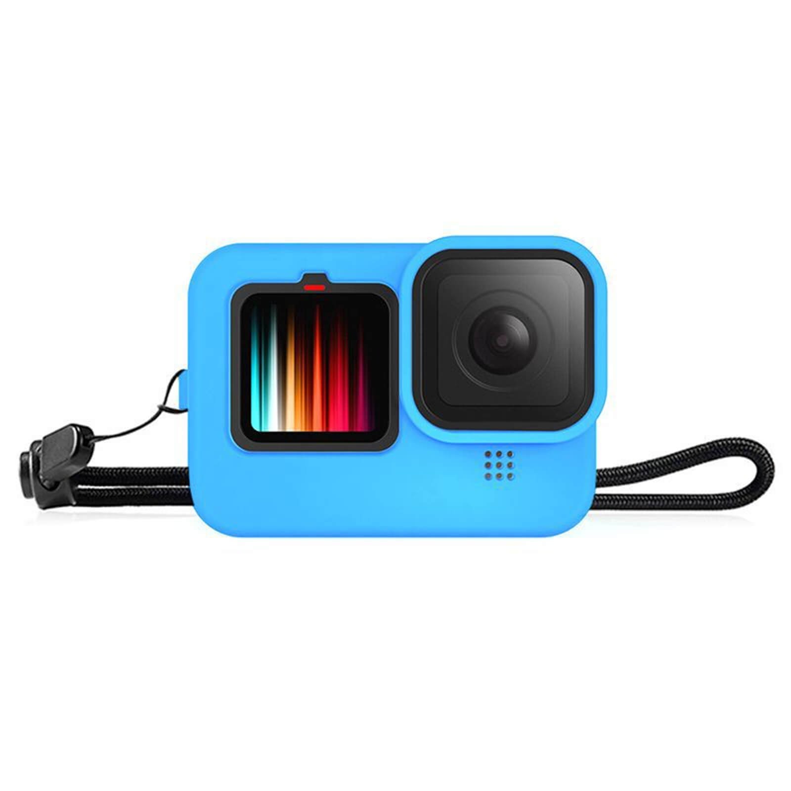 Capa de Silicone GoPro Hero 12 / 11 / 10 / 9 Black + Tampa para Lente + Cordão