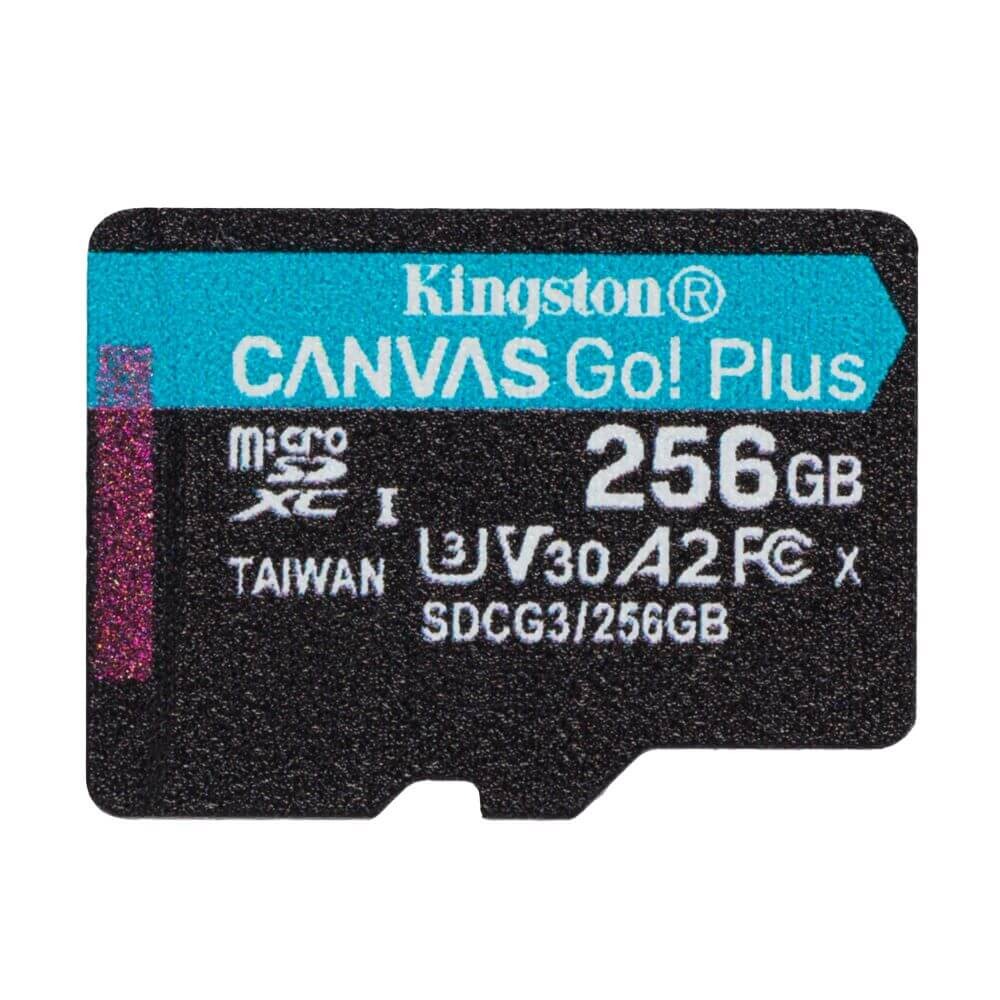 Cartão MicroSDXC 256GB Kingston Canvas Go! Plus UHS-I U3 V30 A2 170mb/s