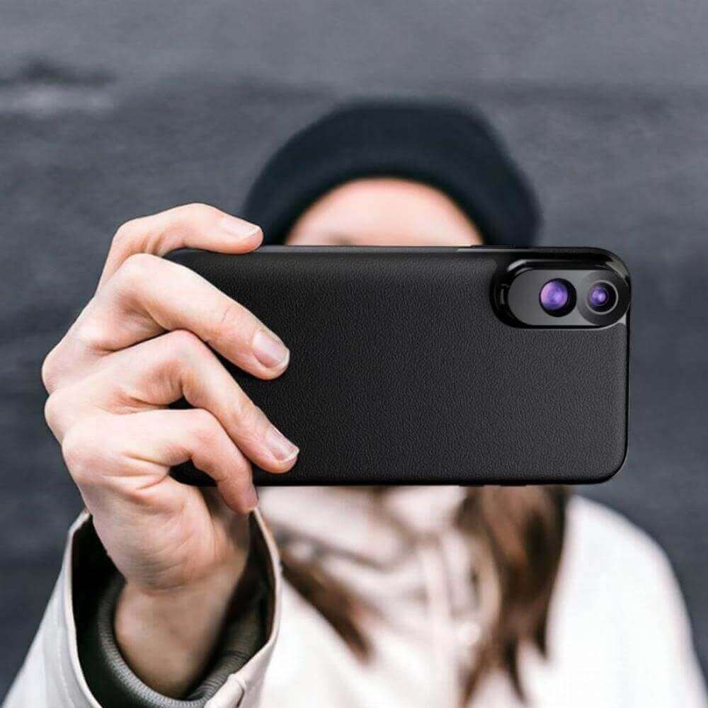 Lente Olho de Peixe e Telefoto + Case para iPhone XS Max Apexel