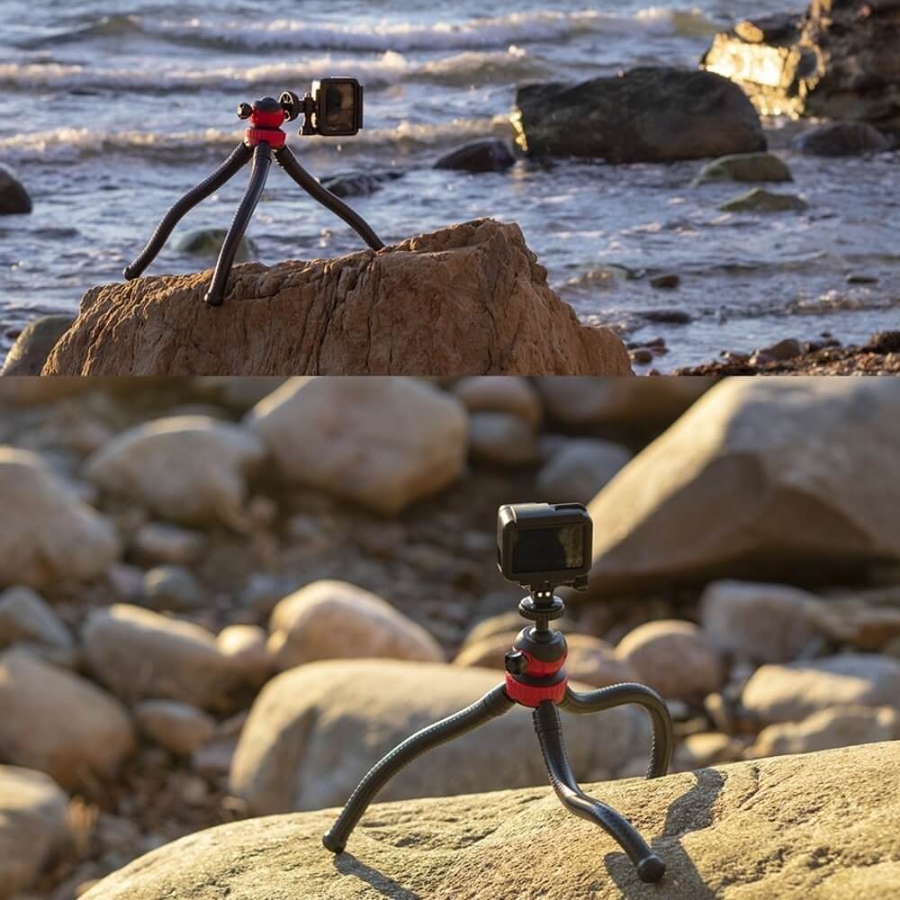Tripé Flexível para Celular / GoPro / Câmeras DSLR + Controle Remoto Bluetooth
