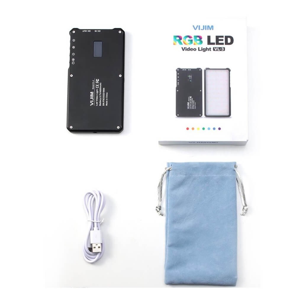 Iluminador de Led RGB para Câmeras / Celulares - Vijim VL-3