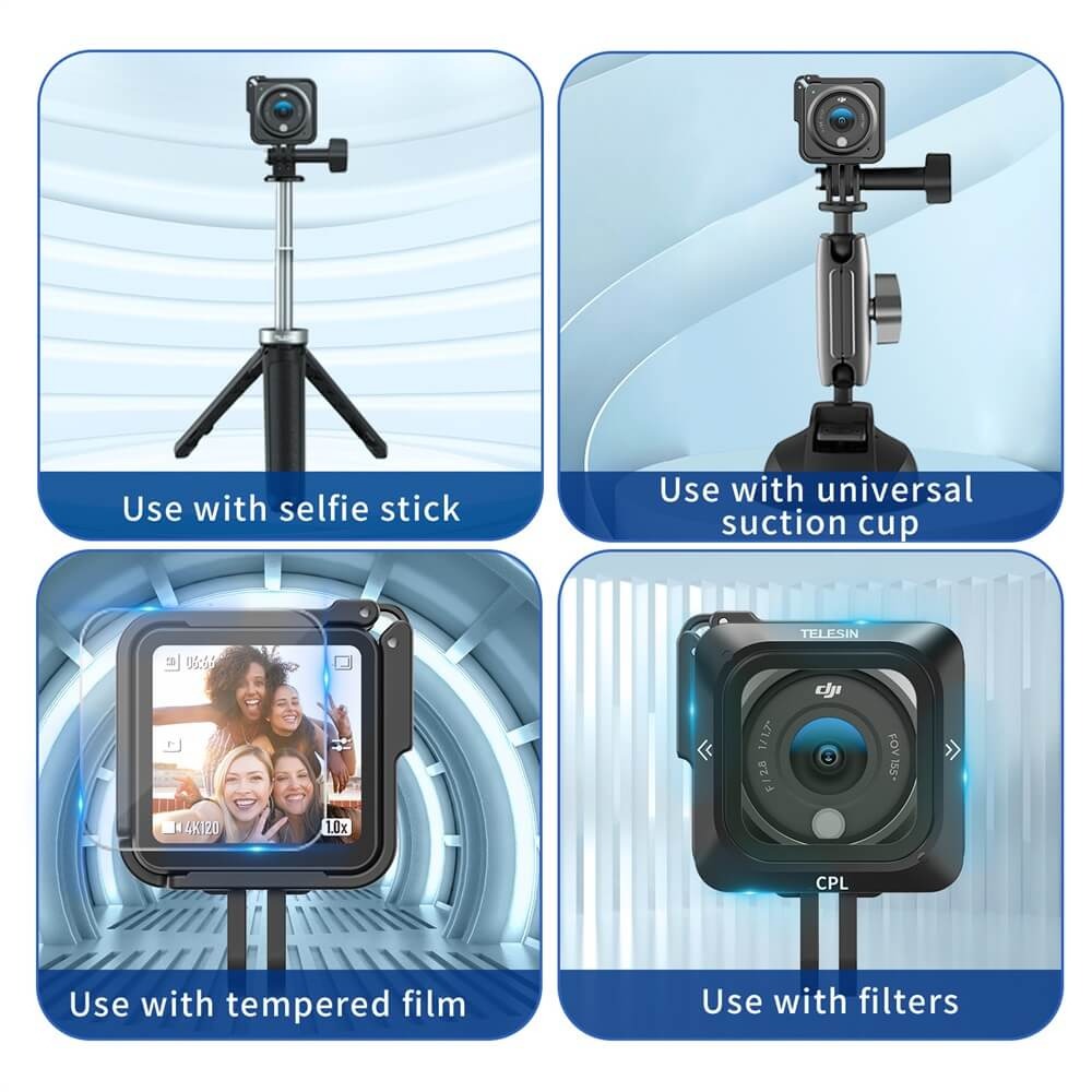 Suporte Frame para DJI Action 2 em Plástico - Telesin