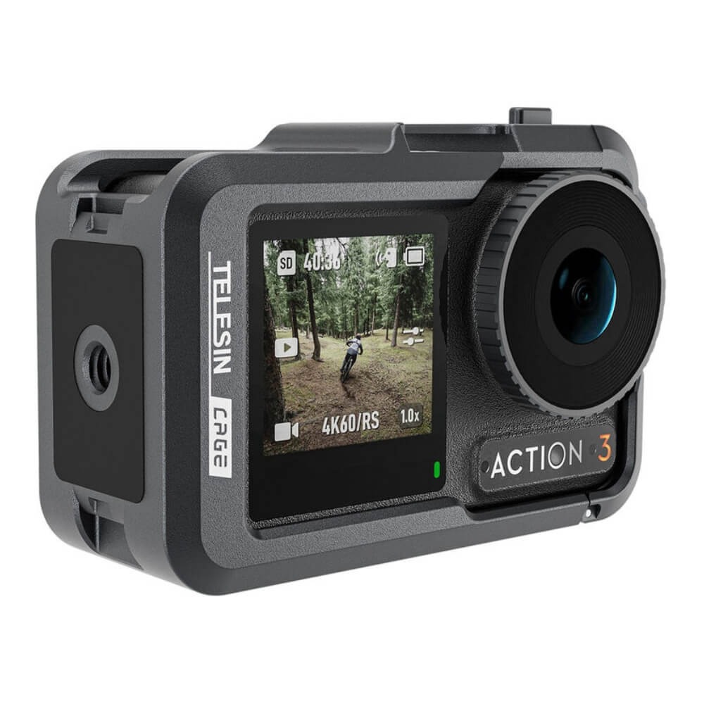 Suporte Frame em Alumínio para Câmera DJI Osmo Action 3 / 4 / 5 Pro - Telesin