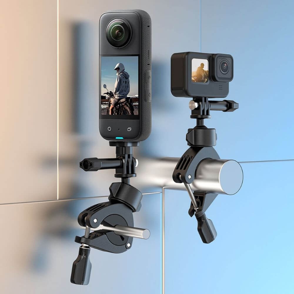 Suporte Guidão de Bike e Moto / Barras para GoPro e Câmeras Compactas - Telesin
