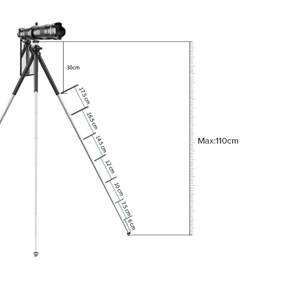 Tripé Extensível para Câmeras DSLR e Celular Apexel