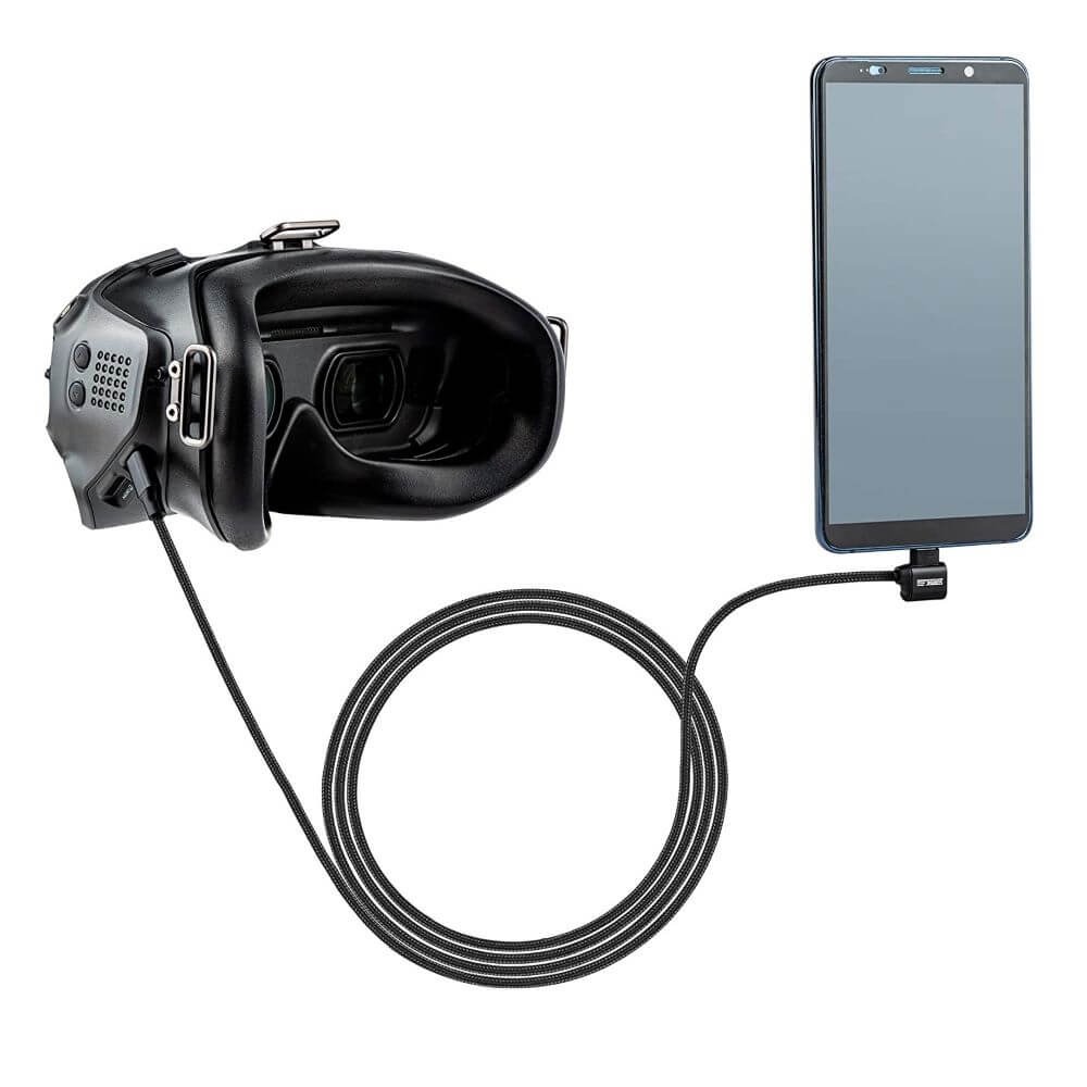 Cabo de Dados para DJI FPV Goggles em Celular com Entrada USB-C - StartRC (1,2m)