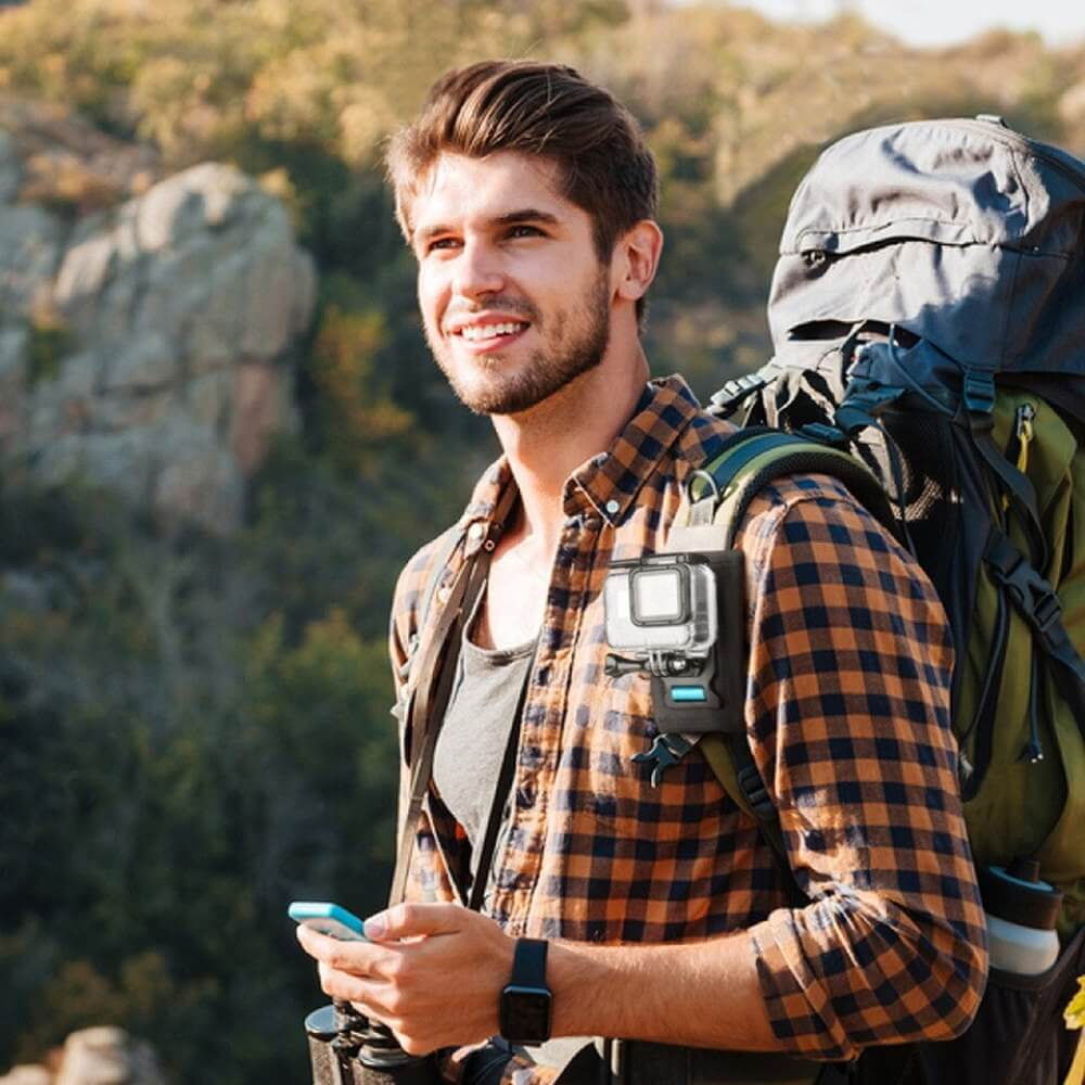 Suporte GoPro para Alça de Mochila com Adaptador Montagem 360º