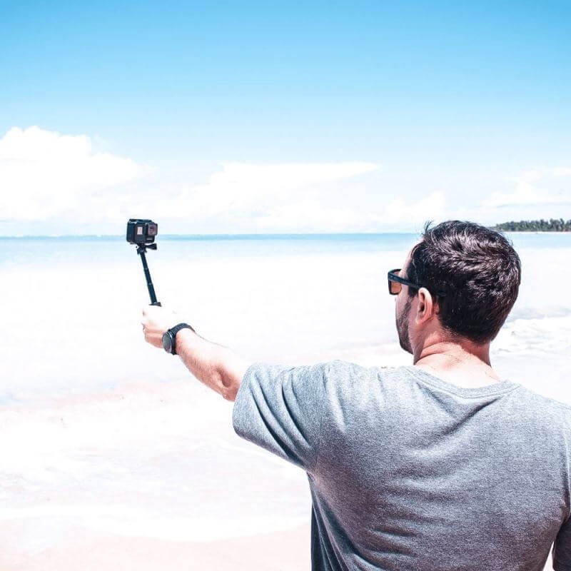 Mini Bastão de Mão Tripé para GoPro e Câmeras Compactas