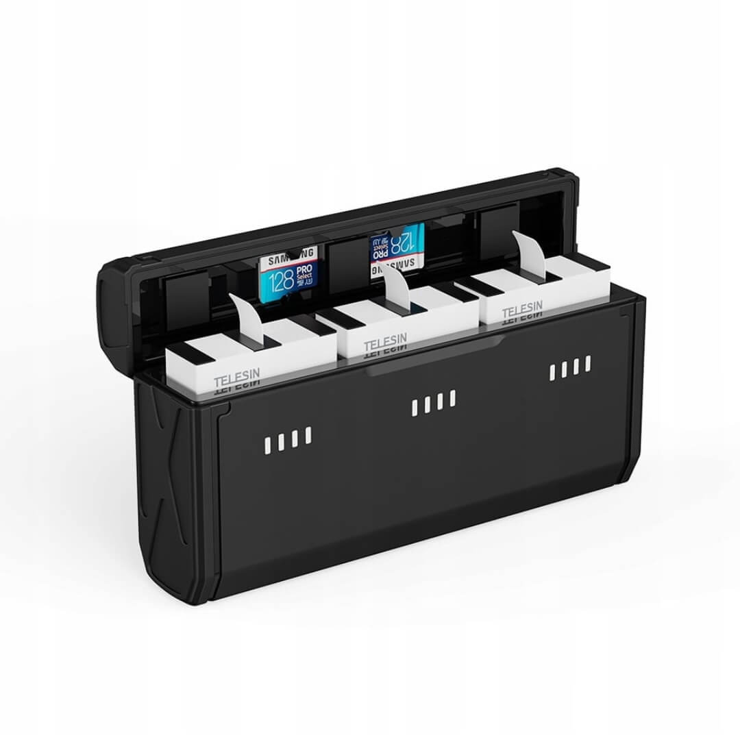 Carregador Triplo com 2 Baterias Stamina para GoPro Hero 13 Black - Telesin