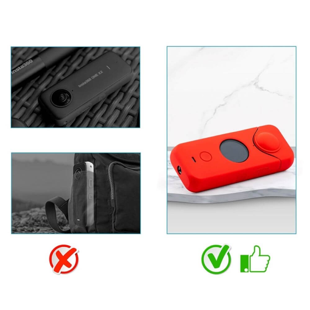 Capa de Silicone + Tampa para Lente Câmera Insta360 One X2 - StartRC