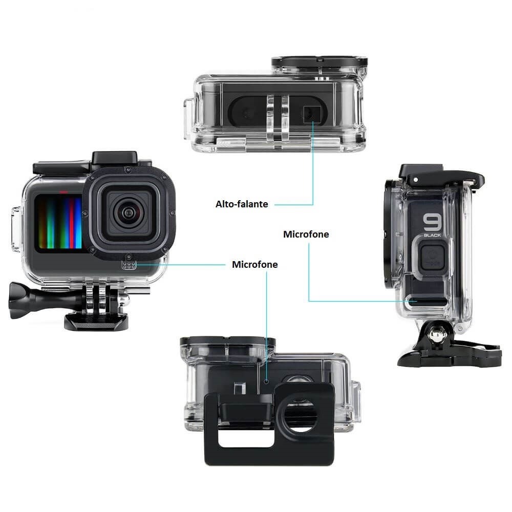 Case de Proteção com Abertura para GoPro Hero 13 / 12 / 11 / 10 / 9 Black