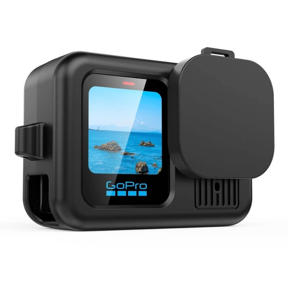 Capa de Silicone para GoPro Hero 13 + Tampa para Lente + Películas Cor: Preto