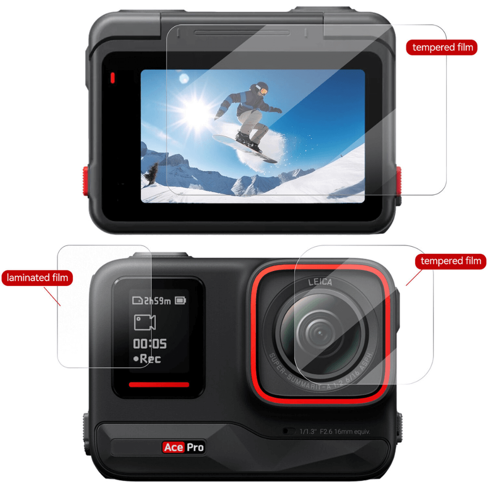 Película de Proteção para Insta360 Ace PRO em Vidro Temperado - Telesin