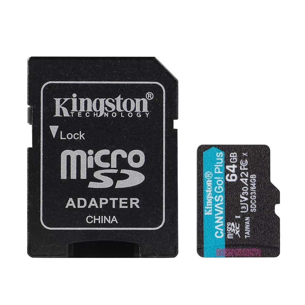 Cartão MicroSDXC 64GB Kingston Canvas Go! Plus UHS-I U3 V30 A2 170mb/s