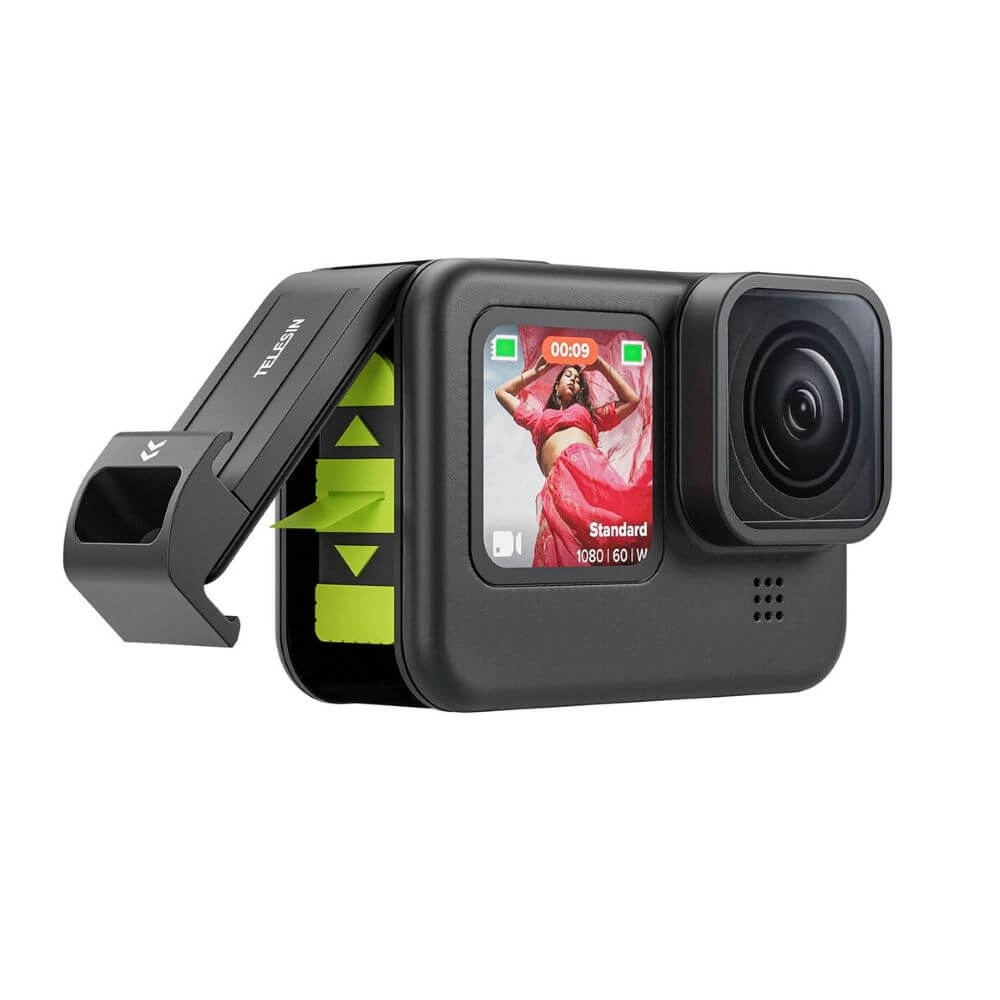 Porta Lateral para GoPro Hero 13 / 12 / 11 / 10 / 9 Black com Abertura - Telesin