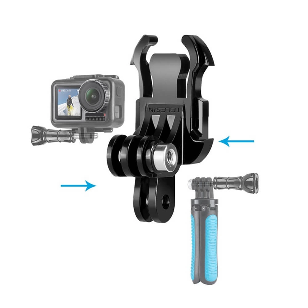 Suporte Adaptador J-Hook Duplo para GoPro e Câmeras Similares - Telesin