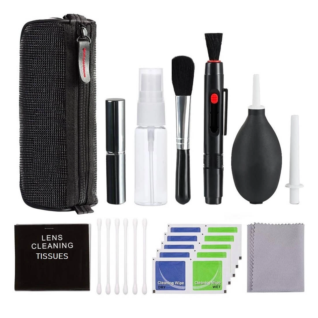 Kit de Acessórios de Limpeza para Lentes / Câmeras + Estojo