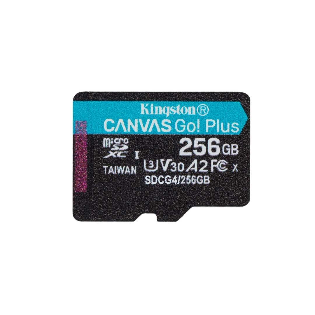 Cartão MicroSDXC 256GB Kingston Canvas Go! Plus UHS-I U3 V30 A2 200mb/s