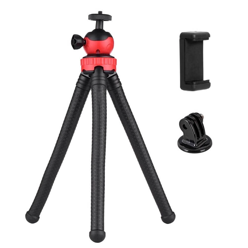 Tripé para GoPro / Celular / Câmeras Compactas Octopus Flexível