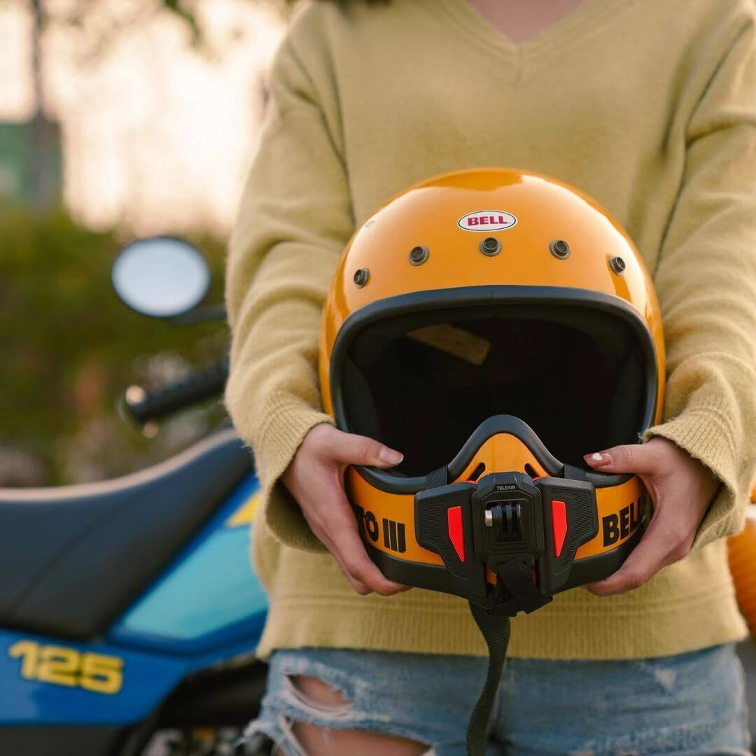 Suporte de Capacete Queixo para GoPro e Câmeras Similares - Telesin